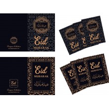 Cards - Eid Mubarak (6Pk) Blk Gold Lux